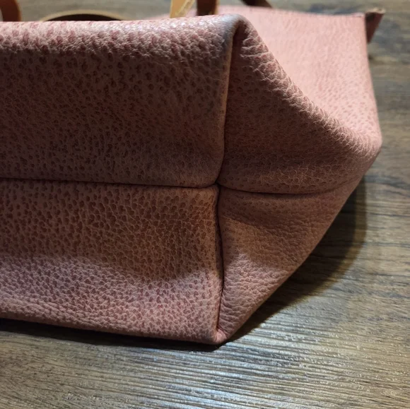 Portland Leather Goods Flamingo? Pink Pebbled Leather Large Tote Bag Purse - Picture 6 of 7